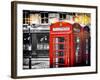 Red Telephone Booths - London - UK - England - United Kingdom - Europe - Spot Color Photography-Philippe Hugonnard-Framed Photographic Print