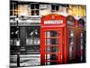 Red Telephone Booths - London - UK - England - United Kingdom - Europe - Spot Color Photography-Philippe Hugonnard-Mounted Photographic Print