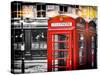 Red Telephone Booths - London - UK - England - United Kingdom - Europe - Spot Color Photography-Philippe Hugonnard-Stretched Canvas