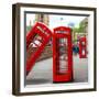 Red Telephone Booths - London - UK - England - United Kingdom - Europe - Square Format Photography-Philippe Hugonnard-Framed Photographic Print