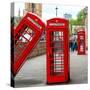 Red Telephone Booths - London - UK - England - United Kingdom - Europe - Square Format Photography-Philippe Hugonnard-Stretched Canvas