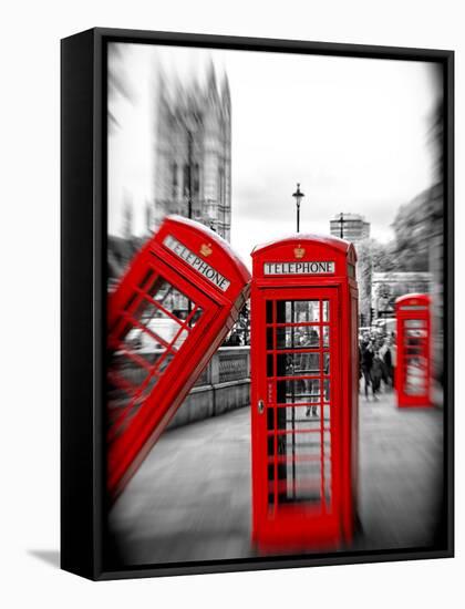 Red Telephone Booths - London - UK - England - United Kingdom - Europe-Philippe Hugonnard-Framed Stretched Canvas