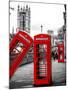 Red Telephone Booths - London - UK - England - United Kingdom - Europe-Philippe Hugonnard-Mounted Photographic Print