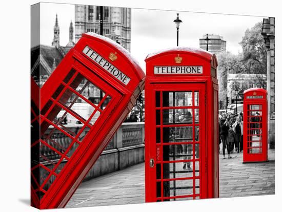 Red Telephone Booths - London - UK - England - United Kingdom - Europe-Philippe Hugonnard-Stretched Canvas