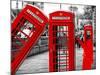 Red Telephone Booths - London - UK - England - United Kingdom - Europe-Philippe Hugonnard-Mounted Photographic Print