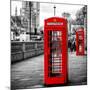 Red Telephone Booths - London - UK - England - United Kingdom - Europe-Philippe Hugonnard-Mounted Photographic Print