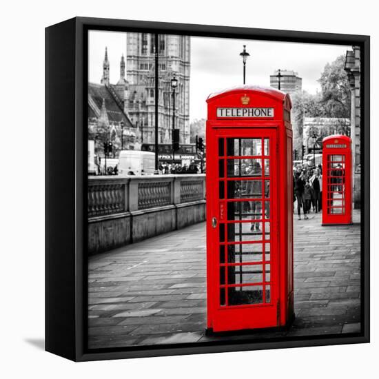 Red Telephone Booths - London - UK - England - United Kingdom - Europe-Philippe Hugonnard-Framed Stretched Canvas