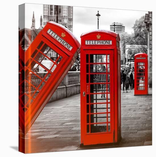 Red Telephone Booths - London - UK - England - United Kingdom - Europe-Philippe Hugonnard-Stretched Canvas