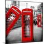 Red Telephone Booths - London - UK - England - United Kingdom - Europe-Philippe Hugonnard-Mounted Photographic Print