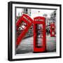 Red Telephone Booths - London - UK - England - United Kingdom - Europe-Philippe Hugonnard-Framed Photographic Print