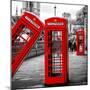 Red Telephone Booths - London - UK - England - United Kingdom - Europe-Philippe Hugonnard-Mounted Photographic Print