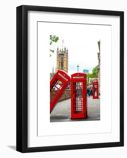 Red Telephone Booths - London - UK - England - United Kingdom - Europe-Philippe Hugonnard-Framed Art Print