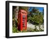 Red Telephone Box, Alameda Gardens, Gibraltar, Europe-Giles Bracher-Framed Photographic Print