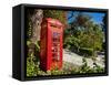 Red Telephone Box, Alameda Gardens, Gibraltar, Europe-Giles Bracher-Framed Stretched Canvas