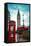 Red Telephone Box and Big Ben in Westminster in London.-Songquan Deng-Framed Stretched Canvas