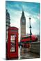Red Telephone Box and Big Ben in Westminster in London.-Songquan Deng-Mounted Photographic Print