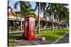 Red Telephone Box in Downtown Oranjestad, Capital of Aruba, ABC Islands, Netherlands Antilles-Michael Runkel-Stretched Canvas