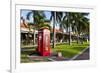 Red Telephone Box in Downtown Oranjestad, Capital of Aruba, ABC Islands, Netherlands Antilles-Michael Runkel-Framed Photographic Print