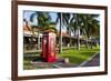 Red Telephone Box in Downtown Oranjestad, Capital of Aruba, ABC Islands, Netherlands Antilles-Michael Runkel-Framed Photographic Print