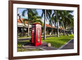 Red Telephone Box in Downtown Oranjestad, Capital of Aruba, ABC Islands, Netherlands Antilles-Michael Runkel-Framed Photographic Print