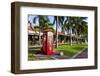 Red Telephone Box in Downtown Oranjestad, Capital of Aruba, ABC Islands, Netherlands Antilles-Michael Runkel-Framed Photographic Print