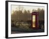 Red Telephone Box on a Frosty Morning, Snelston, Hartington, Derbyshire, England, UK-Pearl Bucknall-Framed Photographic Print