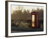 Red Telephone Box on a Frosty Morning, Snelston, Hartington, Derbyshire, England, UK-Pearl Bucknall-Framed Photographic Print