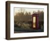 Red Telephone Box on a Frosty Morning, Snelston, Hartington, Derbyshire, England, UK-Pearl Bucknall-Framed Photographic Print