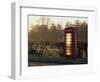 Red Telephone Box on a Frosty Morning, Snelston, Hartington, Derbyshire, England, UK-Pearl Bucknall-Framed Photographic Print