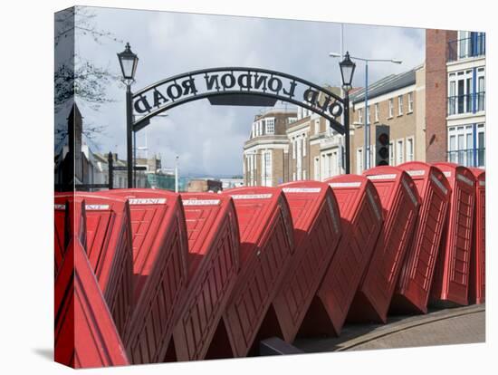 Red Telephone Box Sculpture Entitled Out of Order by David Mach, Kingston Upon Thames, Surrey-Hazel Stuart-Stretched Canvas