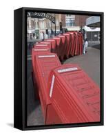 Red Telephone Box Sculpture Out of Order by David Mach. Kingston Upon Thames, Surrey-Hazel Stuart-Framed Stretched Canvas
