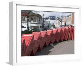 Red Telephone Box Sculpture Out of Order by David Mach. Kingston Upon Thames, Surrey-Hazel Stuart-Framed Photographic Print