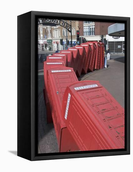 Red Telephone Box Sculpture Out of Order by David Mach. Kingston Upon Thames, Surrey-Hazel Stuart-Framed Stretched Canvas