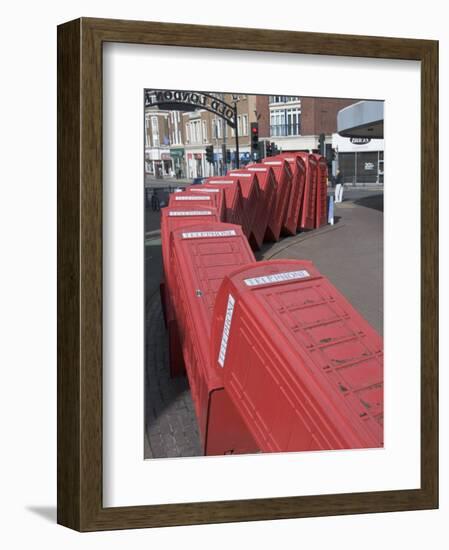 Red Telephone Box Sculpture Out of Order by David Mach. Kingston Upon Thames, Surrey-Hazel Stuart-Framed Photographic Print