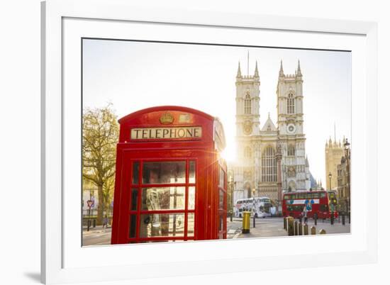 Red telephone box & Westminster Abbey, London, England, UK-Jon Arnold-Framed Photographic Print