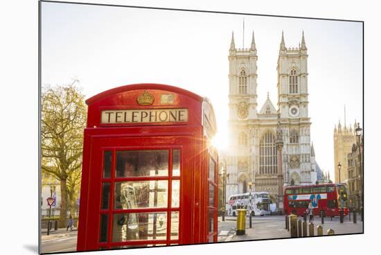 Red telephone box & Westminster Abbey, London, England, UK-Jon Arnold-Mounted Photographic Print