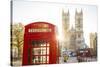 Red telephone box & Westminster Abbey, London, England, UK-Jon Arnold-Stretched Canvas