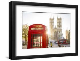 Red telephone box & Westminster Abbey, London, England, UK-Jon Arnold-Framed Photographic Print