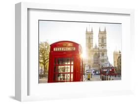 Red telephone box & Westminster Abbey, London, England, UK-Jon Arnold-Framed Photographic Print