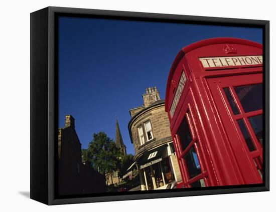 Red Telephone Boxes in Town Centre, Bakewell, Peak District National Park, Derbyshire, England, UK-Neale Clarke-Framed Stretched Canvas