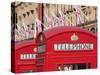 Red Telephone Boxes Opposite Harrod's, Knightsbridge, London, England, United Kingdom, Europe-Stuart Black-Stretched Canvas