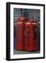 Red Telephone Boxes, Smithfield Market, London. Examples of K2 and K6 kiosks.-Richard Turpin-Framed Photo