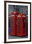 Red Telephone Boxes, Smithfield Market, London. Examples of K2 and K6 kiosks.-Richard Turpin-Framed Photo