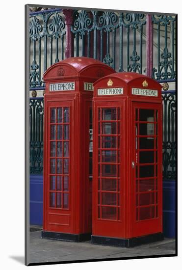 Red Telephone Boxes, Smithfield Market, London. Examples of K2 and K6 kiosks.-Richard Turpin-Mounted Photo