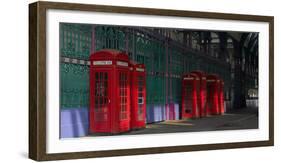 Red Telephone Boxes, Smithfield Market, Smithfield, London-Richard Bryant-Framed Photographic Print