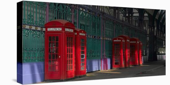 Red Telephone Boxes, Smithfield Market, Smithfield, London-Richard Bryant-Stretched Canvas