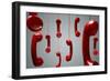 Red Telephone Receiver Hanging-Brian Jackson-Framed Photographic Print