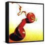 Red Telephone Receiver-null-Framed Stretched Canvas