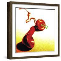 Red Telephone Receiver-null-Framed Photographic Print