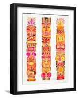 Red Tiki Totems-Cat Coquillette-Framed Giclee Print